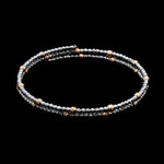 Load image into Gallery viewer, Japanese 2-row Platinum &amp; Rose Gold Bracelet for Women with Diamond Cut Balls JL PTB 1260
