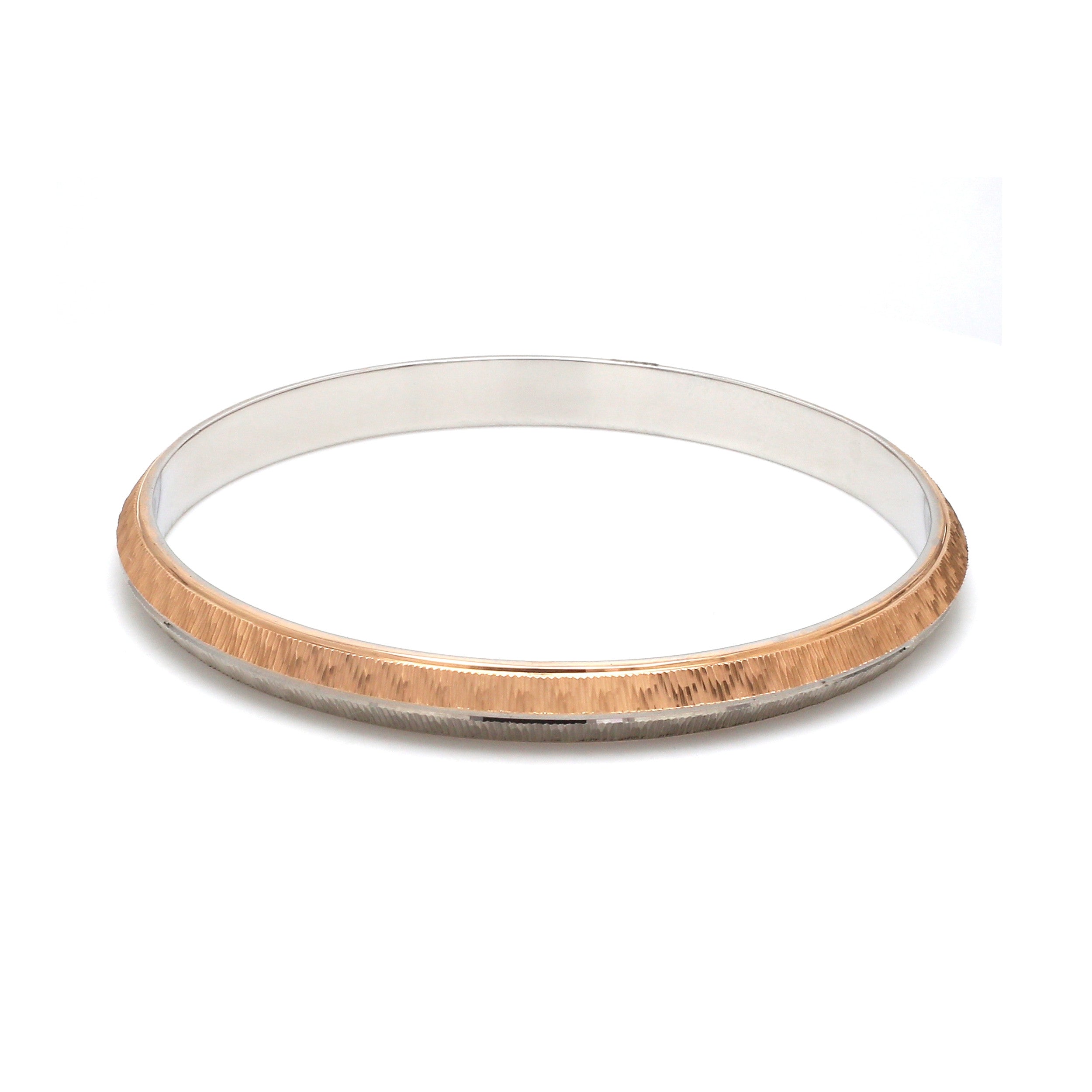 Men of Platinum | 7mm Platinum Kada with Rose Gold for Men JL PTB 1297