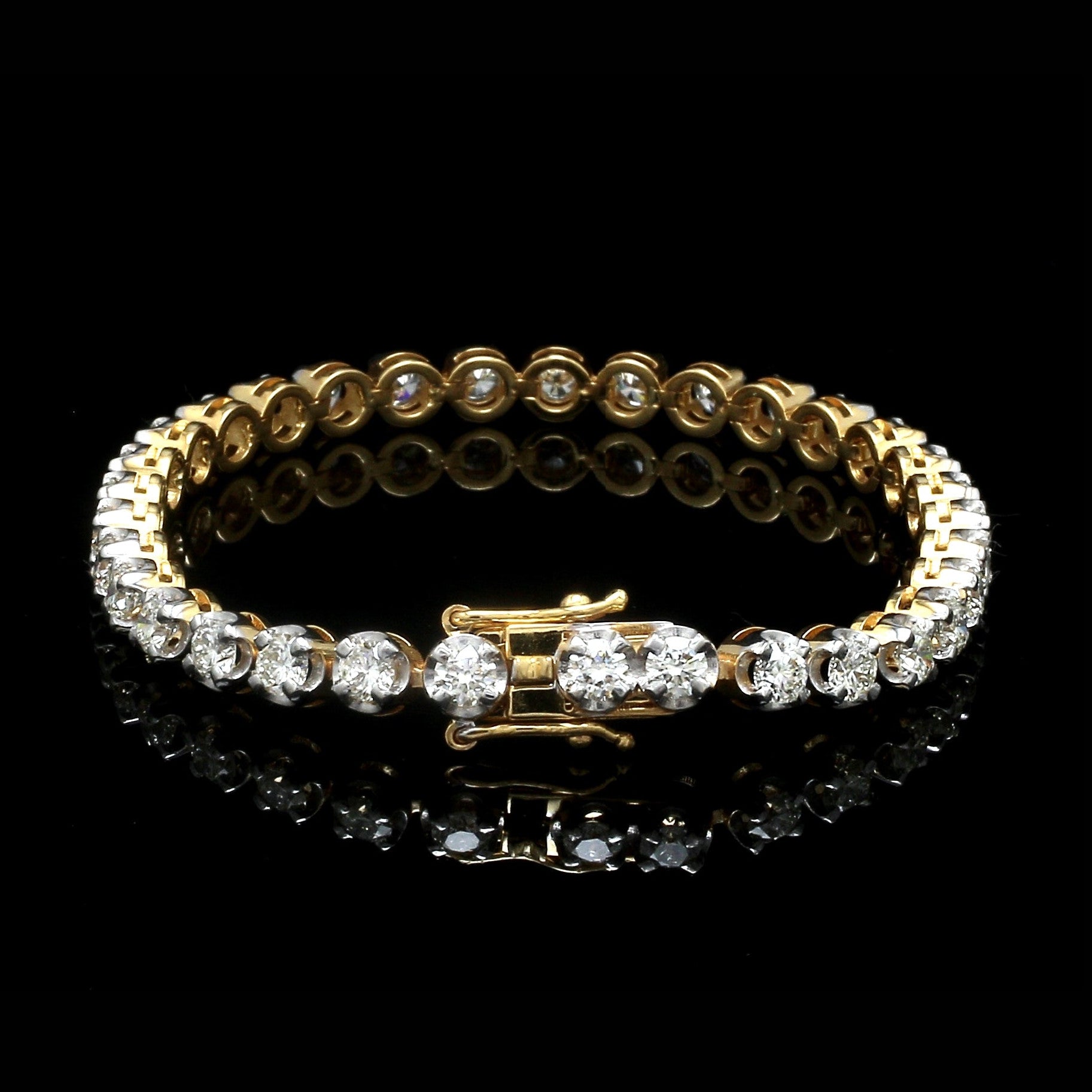 18-Pointer Diamond Tennis Bracelet 18K White Gold JL AU 755