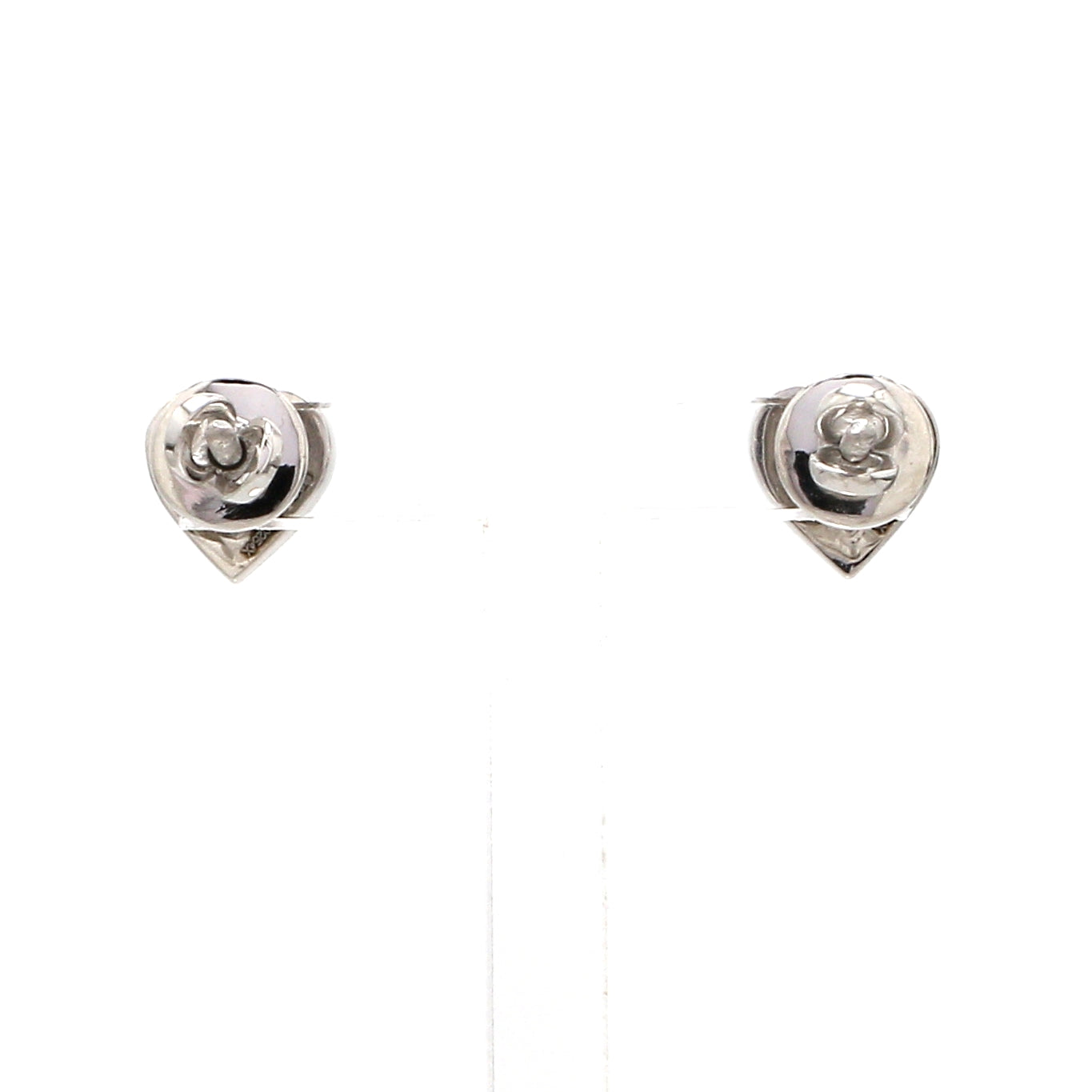 Evara Platinum Diamond Heart Earrings JL PT E 326   Jewelove.US