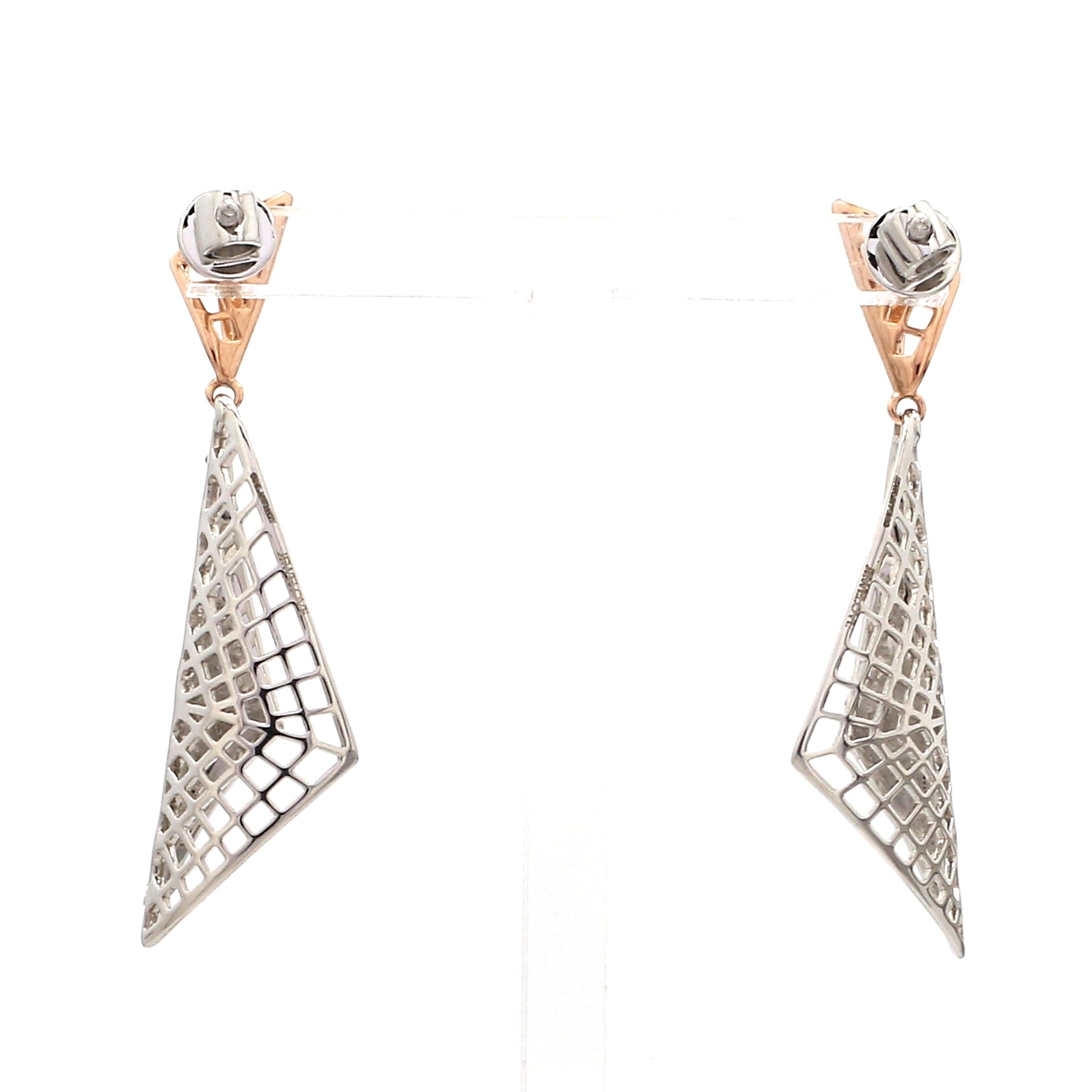 Evara Platinum Rose Gold Diamonds Earrings for Women JL PT E 311   Jewelove.US