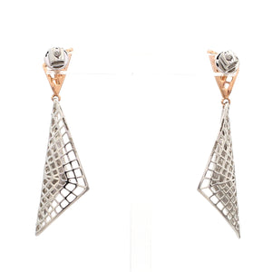 Evara Platinum Rose Gold Diamonds Earrings for Women JL PT E 311   Jewelove.US
