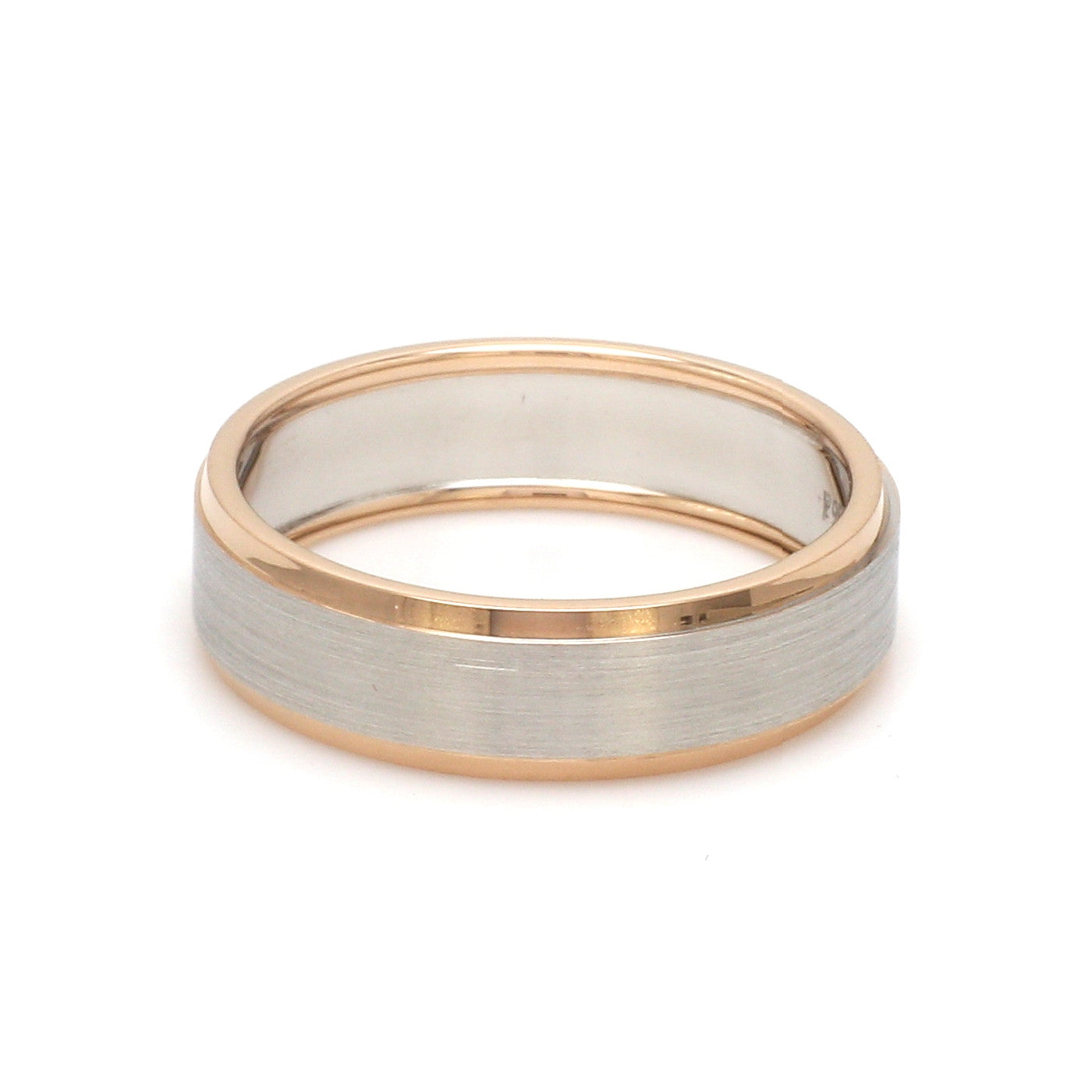 Platinum Love Bands with Rose Gold Ring JL PT 1408