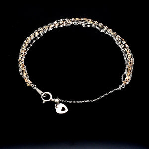 Japanese 5 Line Platinum & Rose gold Fantasy Light Weight Adjustable Bracelet JL PTB 1369