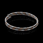 Load image into Gallery viewer, Japanese 3-row Platinum &amp; Rose Gold Bracelet for Women with Diamond Cut Balls JL PTB 1276
