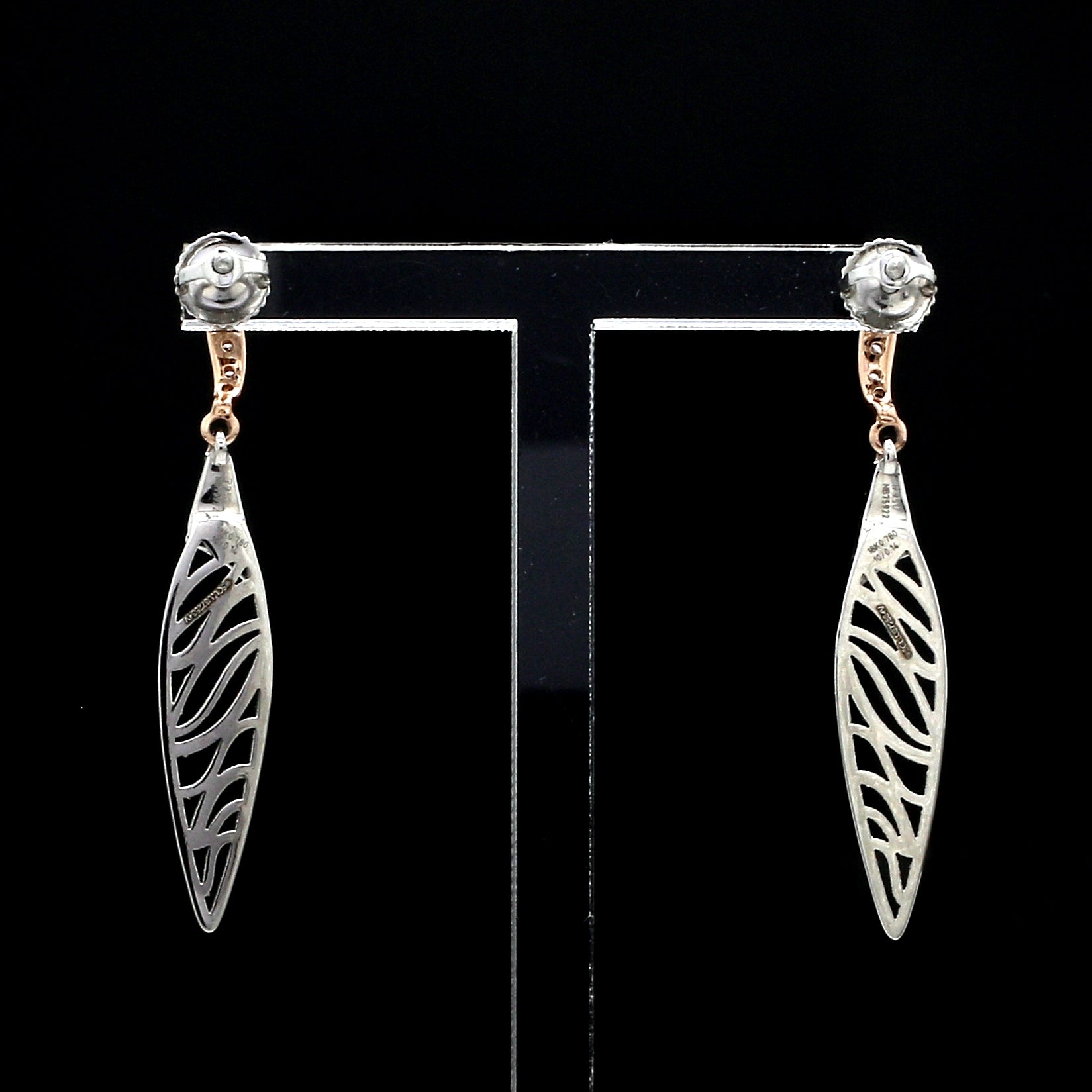Platinum Rose Gold Diamond Earrings for Women JL PT E 347