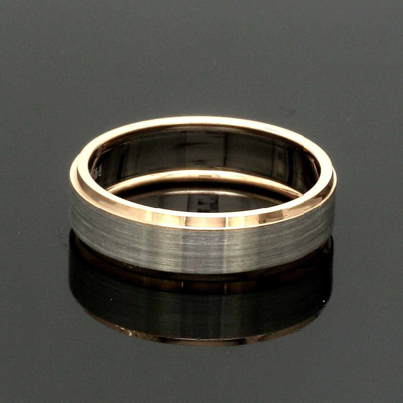 Platinum Love Bands with Rose Gold Ring JL PT 1408