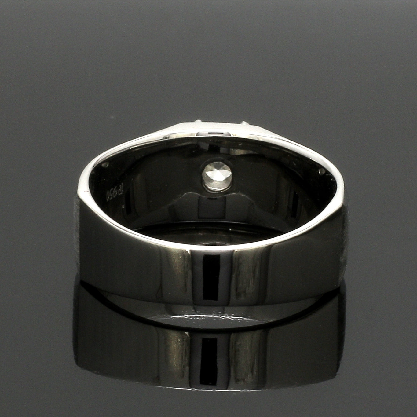 1-Carat Lab Grown Solitaire Heavy Platinum Ring for Men JL PT LG 983-A