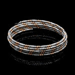 Load image into Gallery viewer, Japanese 5-row Platinum &amp; Rose Gold Bracelet for Women with Diamond Cut Balls JL PTB 1275
