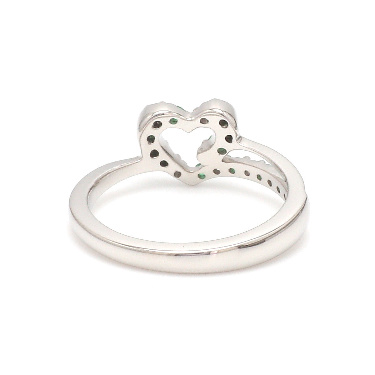 Platinum Diamond with Emerald Heart Ring for Women JL PT LC889-A   Jewelove