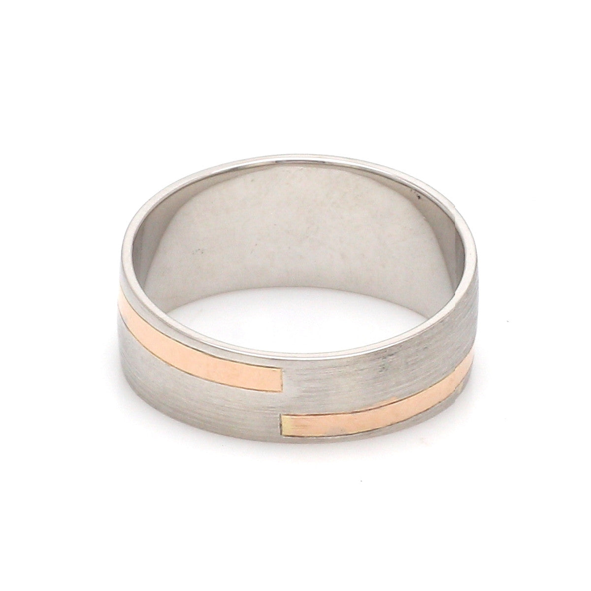 Platinum Love Bands with Rose Gold Ring JL PT 1413