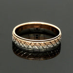 Load image into Gallery viewer, Platinum Love Bands with Rose Gold Unisex Ring JL PT 1407
