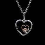 Load image into Gallery viewer, Evara Platinum &amp; Rose Gold Heart Single Diamond Pendant JL PT P 325
