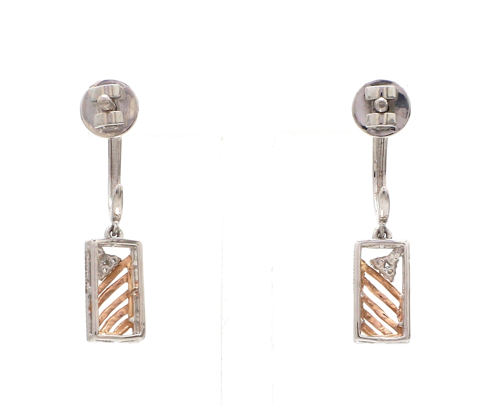 Evara Platinum Rose Gold Diamonds Earrings for Women JL PT E 314   Jewelove.US