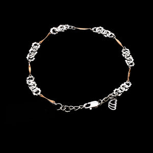 Designer Flowery Japanese Platinum Rose Gold Bracelet for Women JL PTB 662R   Jewelove.US