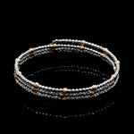 Load image into Gallery viewer, Japanese 3-row Platinum &amp; Rose Gold Bracelet for Women with Diamond Cut Balls JL PTB 1261
