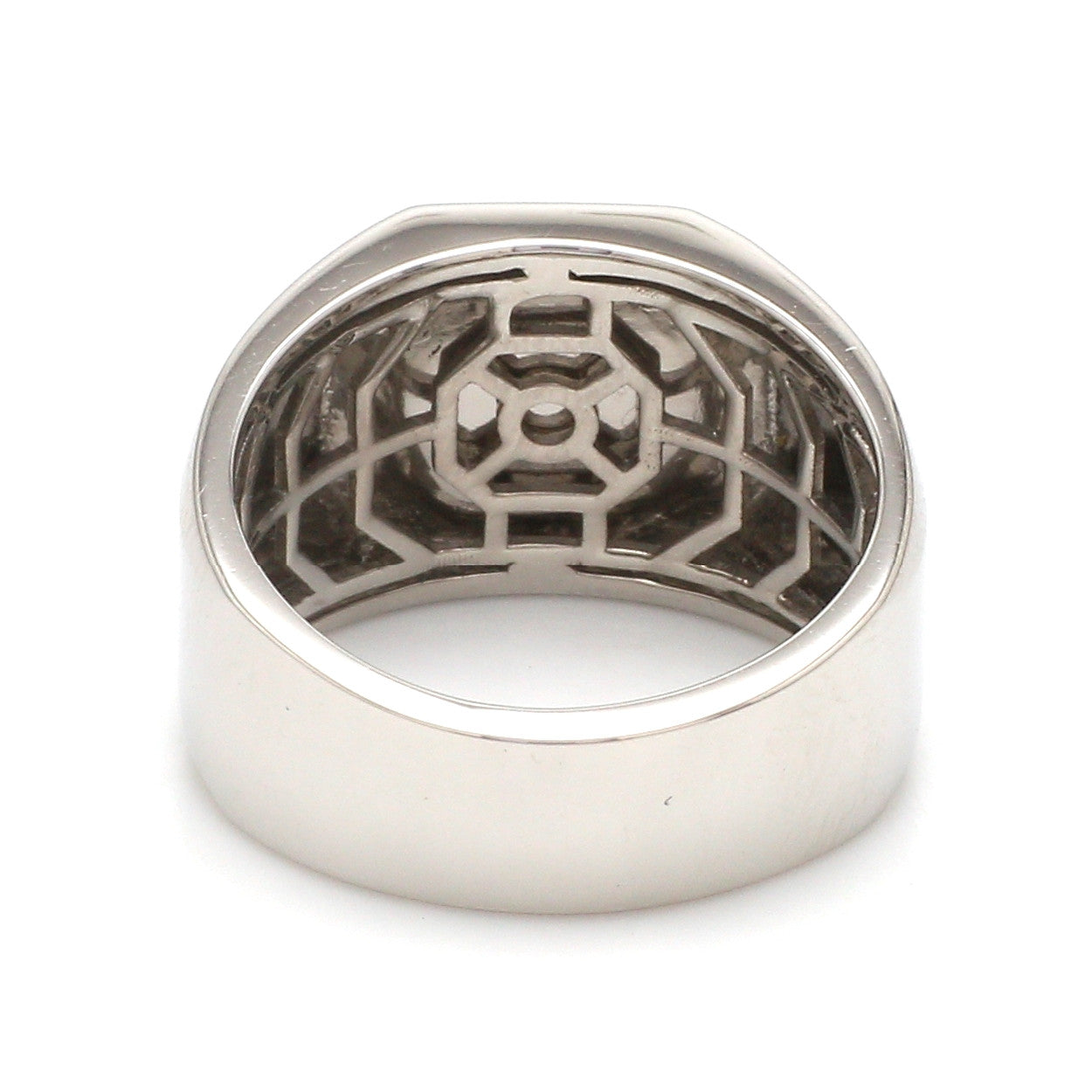 Customised Alphabet / Initial Platinum Signet Ring for Men JL PT 1373