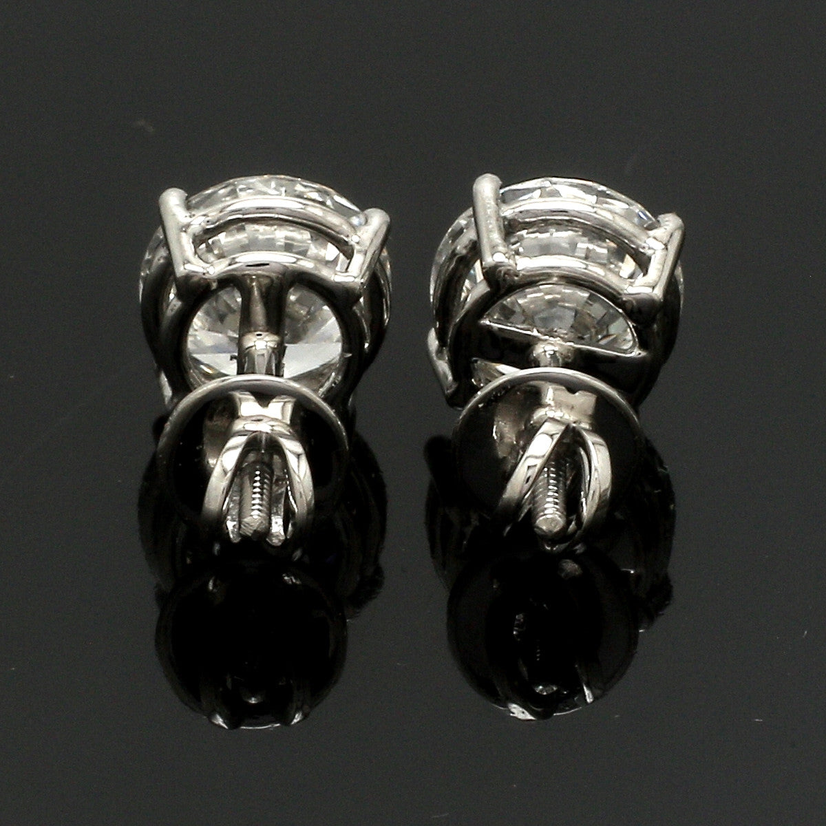 3 Carat Lab Grown Solitaire Diamond Earrings in Platinum SJ PTO E LG-152