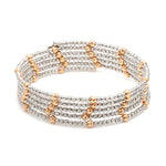 Load image into Gallery viewer, Japanese 5-row Platinum &amp; Rose Gold Bracelet for Women with Diamond Cut Balls JL PTB 1272
