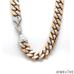 Load image into Gallery viewer, 13mm Heavy Platinum &amp; Rose Gold Chain for Men JL PT CH 1003-C
