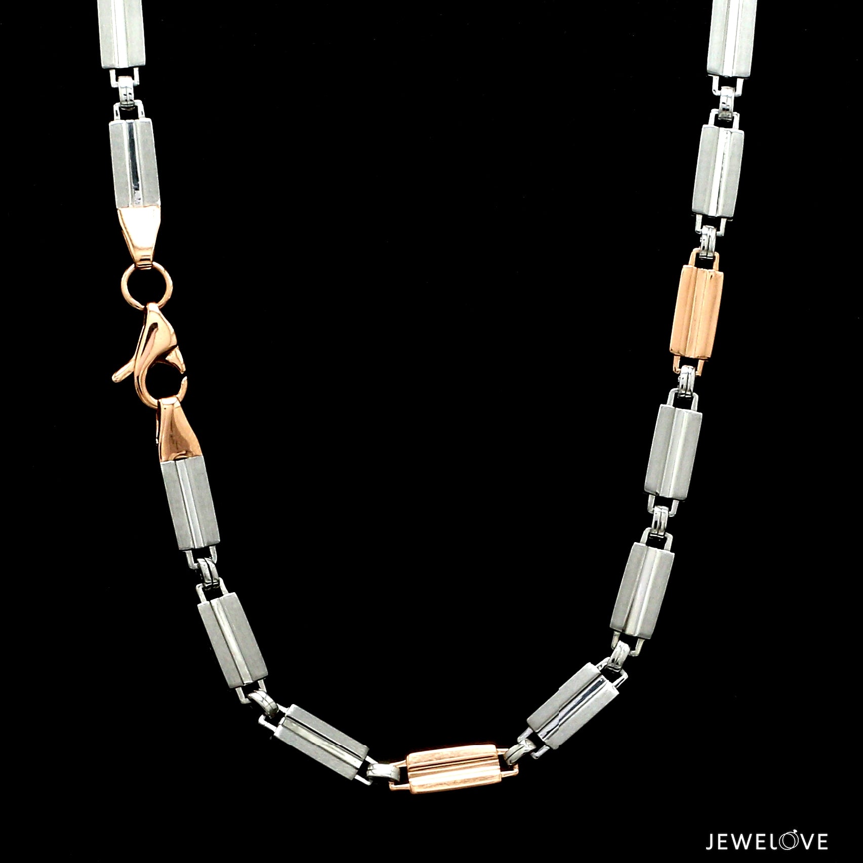 Platinum + Rose Gold Chain for Men JL PT CH 1301   Jewelove.US