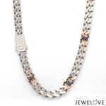 Load image into Gallery viewer, Men of Platinum | 7mm Double Side Rose Gold with Blue Sapphire Chain JL PT CH 1432
