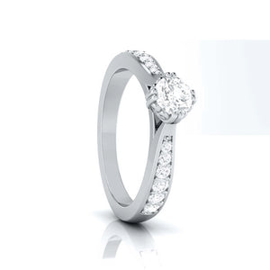 Beautiful Hidden Hearts 30-Pointer Platinum Solitaire Engagement Ring with Accent Diamonds JL PT G 107   Jewelove.US