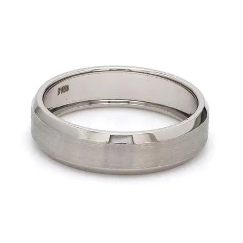 Beveled Edges Plain Platinum Ring for Men JL PT 616   Jewelove.US