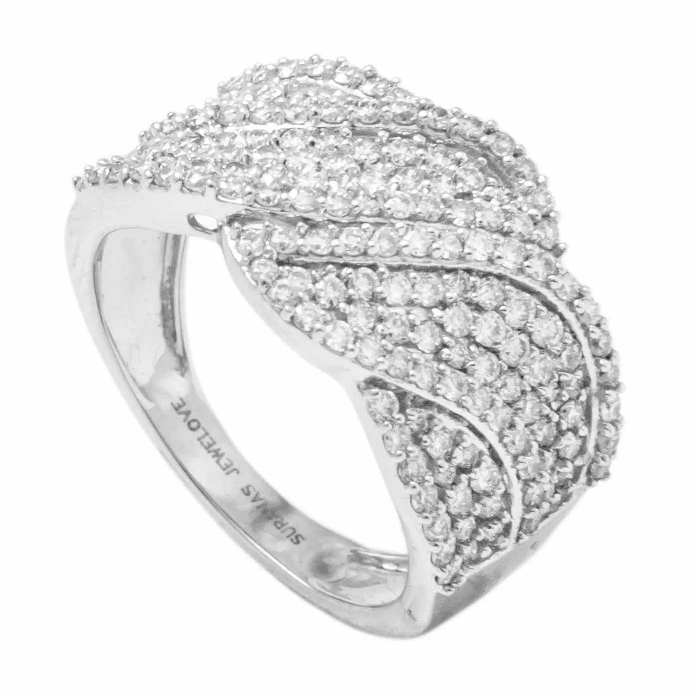 Broad Designer Bridal Ring with Diamonds in Platinum JL PT 263  VVS-GH Jewelove
