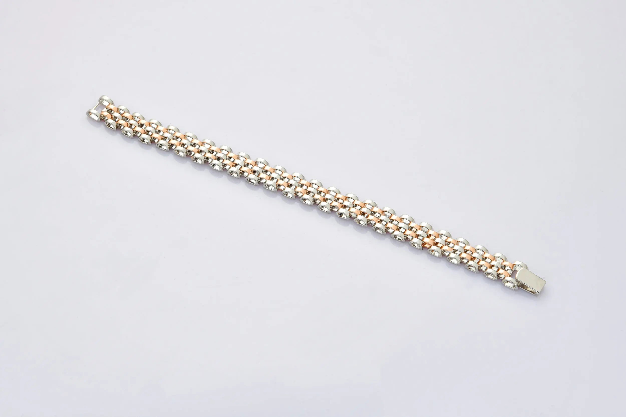 Broad Platinum & Rose Gold Bracelet for Men JL PTB 708   Jewelove.US