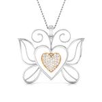 Load image into Gallery viewer, Butterfly Heart Platinum Pendant with Rose Gold &amp; Diamonds JL PT P 8076   Jewelove.US
