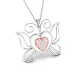 Load image into Gallery viewer, Butterfly Heart Platinum Pendant with Rose Gold &amp; Diamonds JL PT P 8076   Jewelove.US
