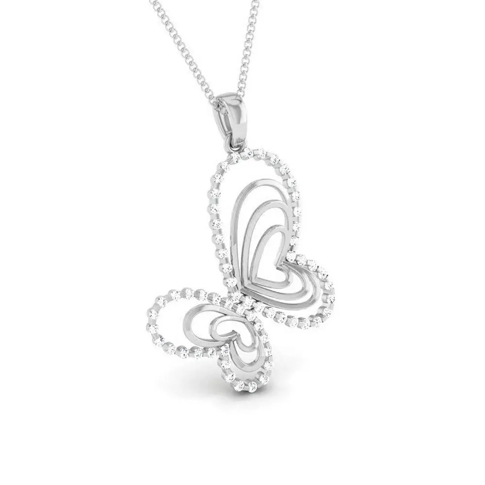 Butterfly Platinum Pendant with Diamonds JL PT P 8109   Jewelove.US