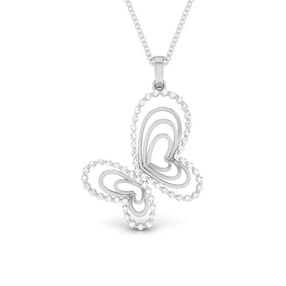 Butterfly Platinum Pendant with Diamonds JL PT P 8109   Jewelove.US