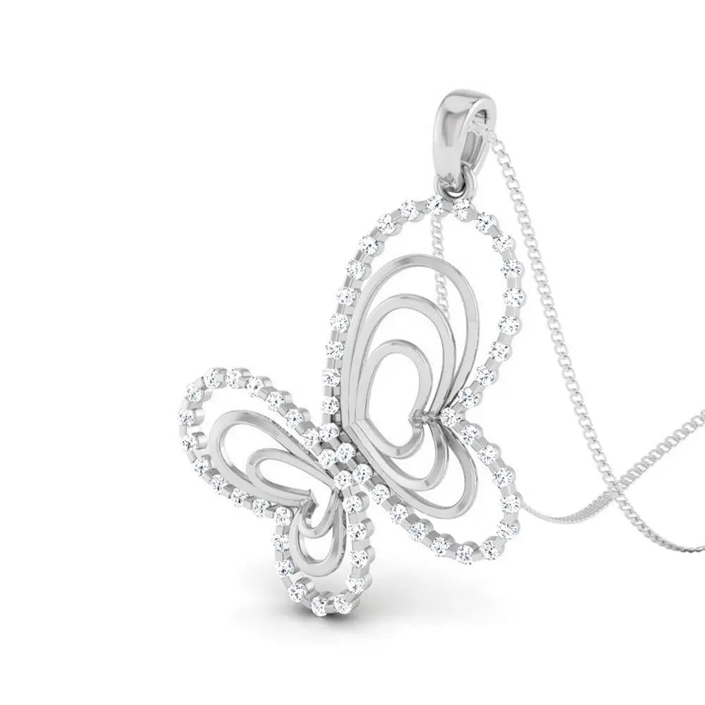 Butterfly Platinum Pendant with Diamonds JL PT P 8109  VVS-GH Jewelove.US