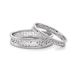 Load image into Gallery viewer, Carved Out Platinum Love Bands JL PT 135  Both Jewelove
