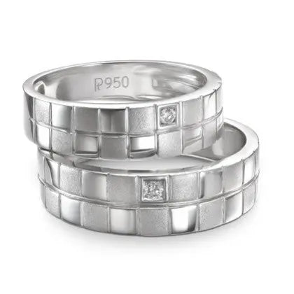 Chess Inspired Couple Bands in Platinum JL PT 423  Both-VVS-GH Jewelove