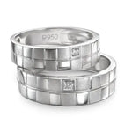 Load image into Gallery viewer, Chess Inspired Couple Bands in Platinum JL PT 423  Both-VVS-GH Jewelove
