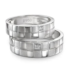Chess Inspired Couple Bands in Platinum JL PT 423  Both-VVS-GH Jewelove