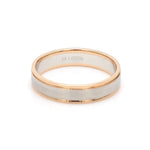 Load image into Gallery viewer, Classic Plain Platinum Couple Rings With a Rose Gold Border JL PT 633   Jewelove.US
