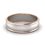 Load image into Gallery viewer, Classic Plain Platinum Couple Rings With a Rose Gold Border JL PT 633  Men-s-Ring-only Jewelove.US
