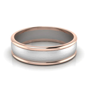 Classic Plain Platinum Couple Rings With a Rose Gold Border JL PT 633  Men-s-Ring-only Jewelove.US