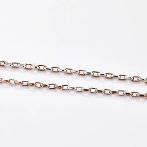 Classic Platinum Rose Gold Chain with Alternate Links JL PT CH 771   Jewelove.US