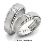 Load image into Gallery viewer, Classic Platinum Solitaire Love Bands JL PT 101  Both Jewelove.US

