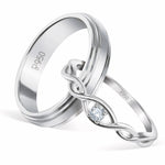 Load image into Gallery viewer, Classic Yet So Different Platinum Couple Rings JL PT 909  Both Jewelove.US
