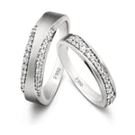 Load image into Gallery viewer, Complementary Platinum Love Bands with Pathways JL PT 211  Both-VVS-GH Jewelove
