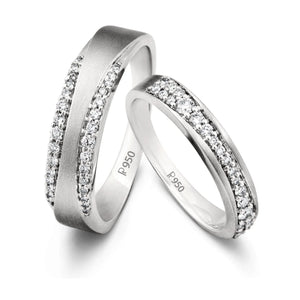 Complementary Platinum Love Bands with Pathways JL PT 211  Both-VVS-GH Jewelove