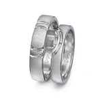 Load image into Gallery viewer, Concentric Circles Platinum Couple Rings with Diamonds JL PT 418  Both Jewelove
