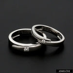 Load image into Gallery viewer, Conjoining Platinum Rings for Couples with Single Diamonds JL PT 599   Jewelove.US
