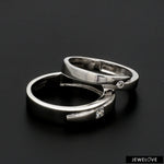 Load image into Gallery viewer, Conjoining Platinum Rings for Couples with Single Diamonds JL PT 599   Jewelove.US
